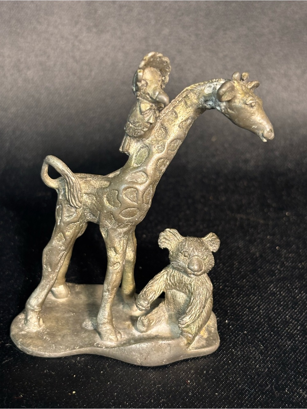 Vintage Seagull Canada Pewter Etain Zinn Giraffe Koala Bear Figurine Whimsical